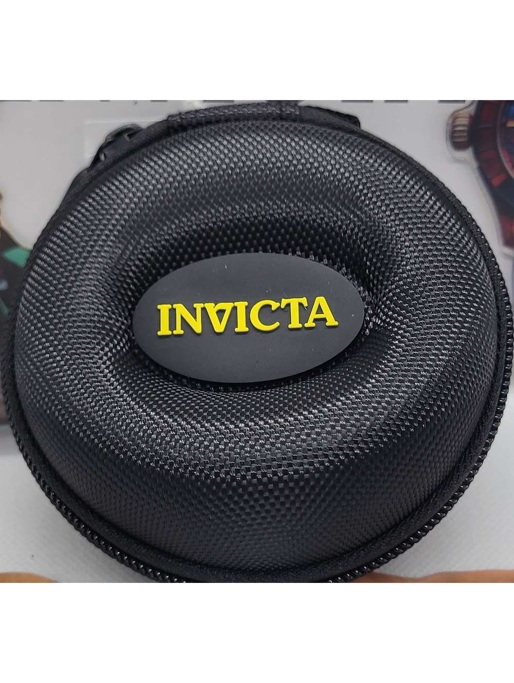Invicta Black Fabric Travel Pouch weather proff for 1 Watches Storage Case